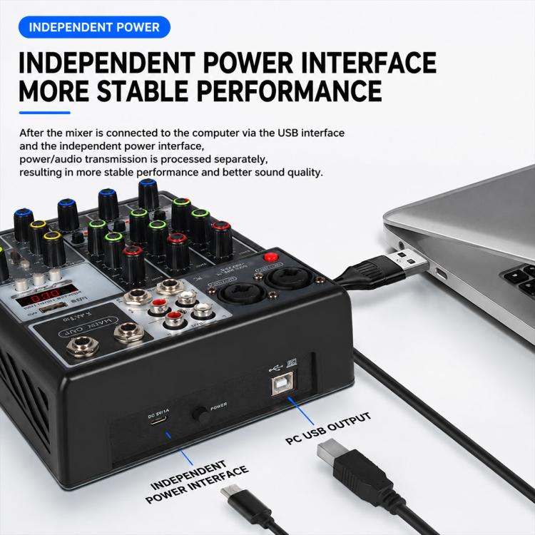F-4A Pro Mixer professionale multifunzione per registrazione e streaming live con Bluetooth e scheda audio, EU Plug, UK Plug, US Plug