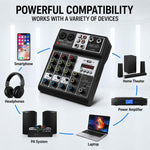 F-4A Pro Mixer professionale multifunzione per registrazione e streaming live con Bluetooth e scheda audio, EU Plug, UK Plug, US Plug