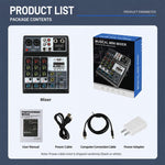 F-4A Pro Mixer professionale multifunzione per registrazione e streaming live con Bluetooth e scheda audio, EU Plug, UK Plug, US Plug