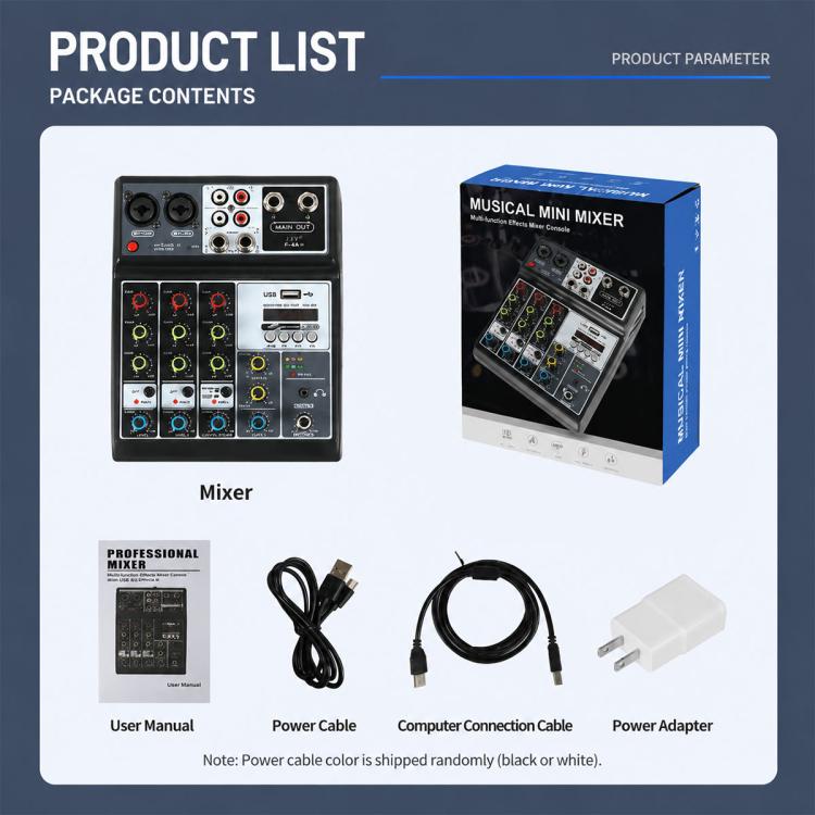 F-4A Pro Mixer professionale multifunzione per registrazione e streaming live con Bluetooth e scheda audio, EU Plug, UK Plug, US Plug