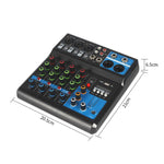 F-5A Mixer professionale multifunzione a 5 vie per registrazione e streaming live con Bluetooth e scheda audio, EU Plug, UK Plug, US Plug
