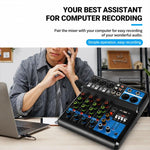 F-5A Mixer professionale multifunzione a 5 vie per registrazione e streaming live con Bluetooth e scheda audio, EU Plug, UK Plug, US Plug