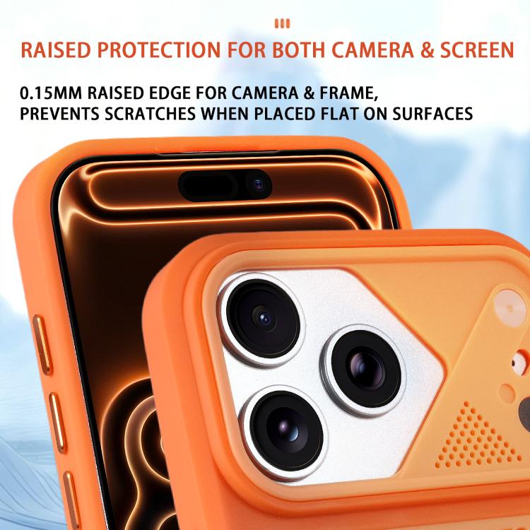 Custodia per telefono in silicone con liquido refrigerante Ice Peak e supporto invisibile., For iPhone 16 Pro Max, For iPhone 16 Pro, For iPhone 16, For iPhone 15 Pro Max