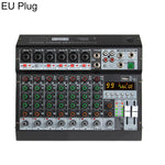 Mixer professionale multifunzione a 8 canali TP-8M con scheda audio Bluetooth., EU Plug, UK Plug, US Plug