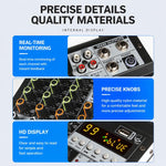 Mixer professionale multifunzione a 8 canali TP-8M con scheda audio Bluetooth., EU Plug, UK Plug, US Plug