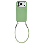 Custodia per telefono in silicone antiurto con passanti integrati per cordino e cordino in pelle., For iPhone 17 Pro Max