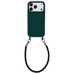 Custodia per telefono in silicone antiurto con passanti integrati per cordino e cordino in pelle., For iPhone 17 Pro Max