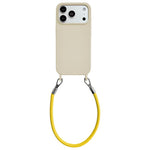 Custodia per telefono in silicone antiurto con passanti integrati per cordino e cordino in pelle., For iPhone 17 Pro Max