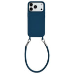 Custodia per telefono in silicone antiurto con passanti integrati per cordino e cordino in pelle., For iPhone 17 Pro Max