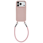 Custodia per telefono in silicone antiurto con passanti integrati per cordino e cordino in pelle., For iPhone 17 Pro