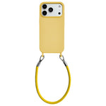 Custodia per telefono in silicone antiurto con passanti integrati per cordino e cordino in pelle., For iPhone 17 Pro