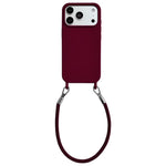 Custodia per telefono in silicone antiurto con passanti integrati per cordino e cordino in pelle., For iPhone 17 Pro