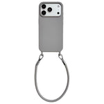 Custodia per telefono in silicone antiurto con passanti integrati per cordino e cordino in pelle., For iPhone 17 Pro