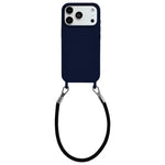 Custodia per telefono in silicone antiurto con passanti integrati per cordino e cordino in pelle., For iPhone 17 Pro
