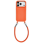 Custodia per telefono in silicone antiurto con passanti integrati per cordino e cordino in pelle., For iPhone 17 Pro