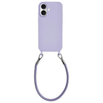 Custodia per telefono in silicone antiurto con passanti integrati per cordino e cordino in pelle., For iPhone 17