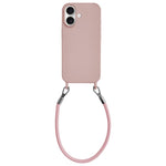 Custodia per telefono in silicone antiurto con passanti integrati per cordino e cordino in pelle., For iPhone 17