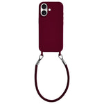 Custodia per telefono in silicone antiurto con passanti integrati per cordino e cordino in pelle., For iPhone 17