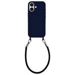 Custodia per telefono in silicone antiurto con passanti integrati per cordino e cordino in pelle., For iPhone 17