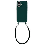 Custodia per telefono in silicone antiurto con passanti integrati per cordino e cordino in pelle., For iPhone 17