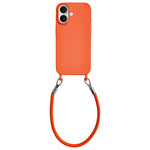 Custodia per telefono in silicone antiurto con passanti integrati per cordino e cordino in pelle., For iPhone 17