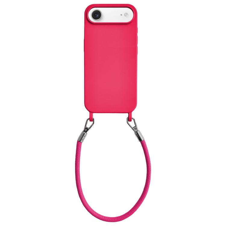 Custodia per telefono in silicone antiurto con passanti integrati per cordino e cordino in pelle., For iPhone Air