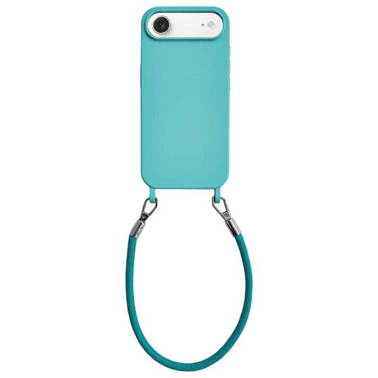 Custodia per telefono in silicone antiurto con passanti integrati per cordino e cordino in pelle., For iPhone Air