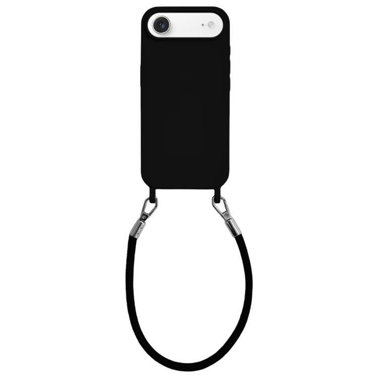 Custodia per telefono in silicone antiurto con passanti integrati per cordino e cordino in pelle., For iPhone Air
