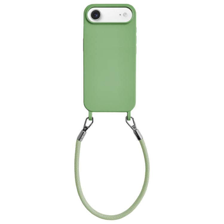 Custodia per telefono in silicone antiurto con passanti integrati per cordino e cordino in pelle., For iPhone Air
