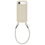 Custodia per telefono in silicone antiurto con passanti integrati per cordino e cordino in pelle., For iPhone Air