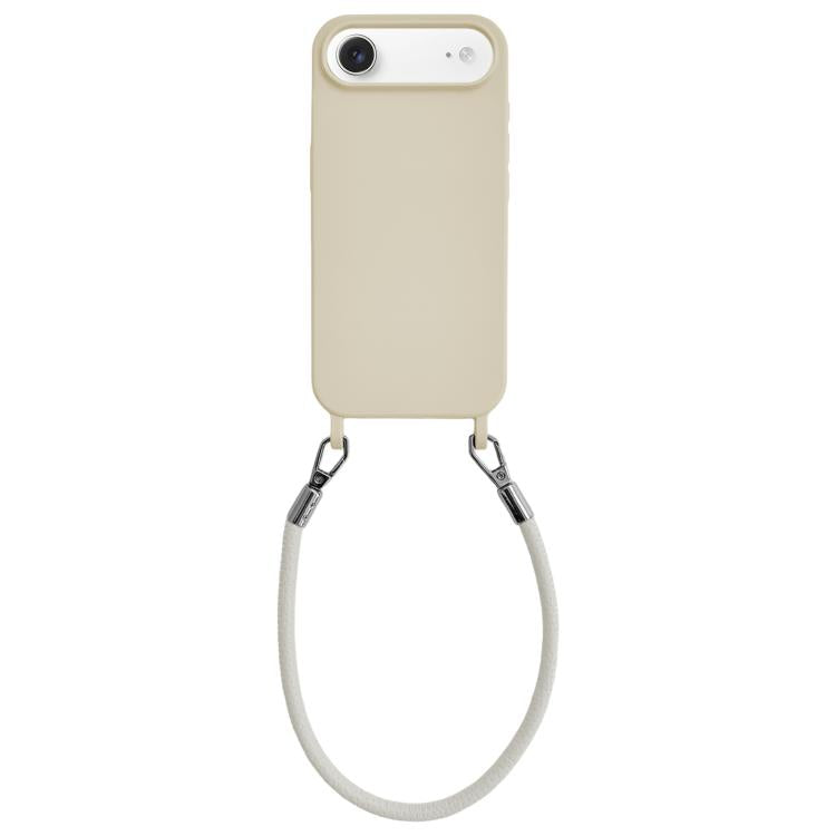 Custodia per telefono in silicone antiurto con passanti integrati per cordino e cordino in pelle., For iPhone Air