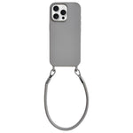 Custodia per telefono in silicone antiurto con passanti integrati per cordino e cordino in pelle., For iPhone 16 Pro Max