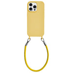 Custodia per telefono in silicone antiurto con passanti integrati per cordino e cordino in pelle., For iPhone 16 Pro