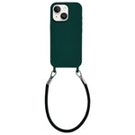 Custodia per telefono in silicone antiurto con passanti integrati per cordino e cordino in pelle., For iPhone 14 Plus