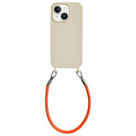 Custodia per telefono in silicone antiurto con passanti integrati per cordino e cordino in pelle., For iPhone 14 Plus