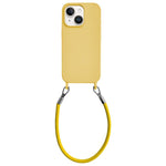 Custodia per telefono in silicone antiurto con passanti integrati per cordino e cordino in pelle., For iPhone 14