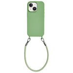Custodia per telefono in silicone antiurto con passanti integrati per cordino e cordino in pelle., For iPhone 14