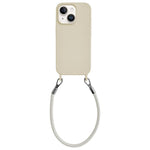 Custodia per telefono in silicone antiurto con passanti integrati per cordino e cordino in pelle., For iPhone 14