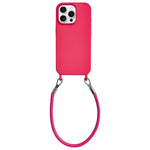 Custodia per telefono in silicone antiurto con passanti integrati per cordino e cordino in pelle., For iPhone 14 Pro Max