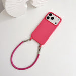 Custodia per telefono in silicone antiurto con passanti integrati per cordino e cordino in pelle., For iPhone 13 Pro