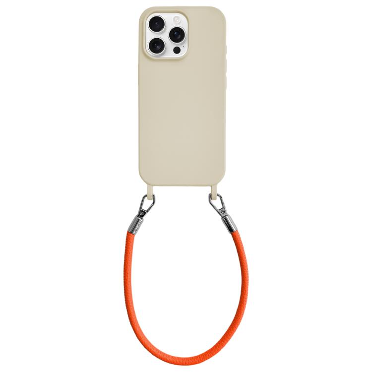 Custodia per telefono in silicone antiurto con passanti integrati per cordino e cordino in pelle., For iPhone 13 Pro