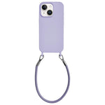 Custodia per telefono in silicone antiurto con passanti integrati per cordino e cordino in pelle., For iPhone 13