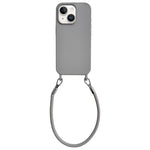 Custodia per telefono in silicone antiurto con passanti integrati per cordino e cordino in pelle., For iPhone 13