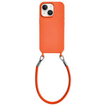 Custodia per telefono in silicone antiurto con passanti integrati per cordino e cordino in pelle., For iPhone 13