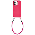 Custodia per telefono in silicone antiurto con passanti integrati per cordino e cordino in pelle., For iPhone 12