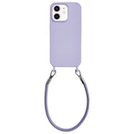 Custodia per telefono in silicone antiurto con passanti integrati per cordino e cordino in pelle., For iPhone 12