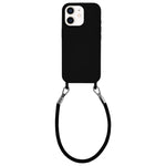 Custodia per telefono in silicone antiurto con passanti integrati per cordino e cordino in pelle., For iPhone 12
