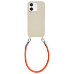 Custodia per telefono in silicone antiurto con passanti integrati per cordino e cordino in pelle., For iPhone 12