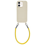 Custodia per telefono in silicone antiurto con passanti integrati per cordino e cordino in pelle., For iPhone 12
