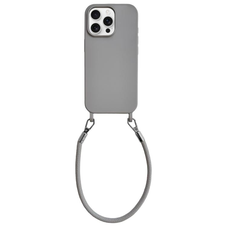 Custodia per telefono in silicone antiurto con passanti integrati per cordino e cordino in pelle., For iPhone 12 Pro